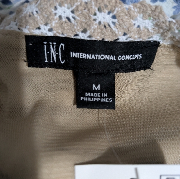 Inc New Women's Tiger Print Bell Sleeve Mini Boho Festival Dress, Size M Beige - Picture 6 of 16